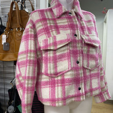 Load image into Gallery viewer, Zara plaid fuzzy jacket NWT L
