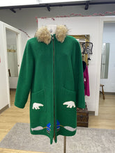 Load image into Gallery viewer, Vintage wool/fur trim Handcrafted In The Canadian Artic by Inuvik Sewing Centre coat 18 (L/XL) *As Is
