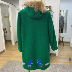 Vintage wool/fur trim Handcrafted In The Canadian Artic by Inuvik Sewing Centre coat 18 (L/XL) *As Is