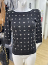 Annie 50 crown print knit top XS