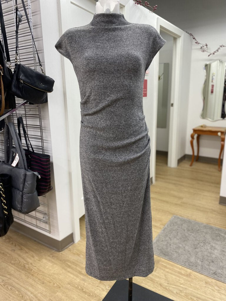 zara grey ruched dress NWT ZARA WOMAN FW22 RUCHED MIDI DRESS MINK 1165/521_M