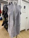 Tahari wool blend long open vest M