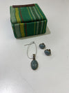 Casa du Jade vintage .925/jade earrings/pendant set