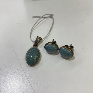 Casa du Jade vintage .925/jade earrings/pendant set