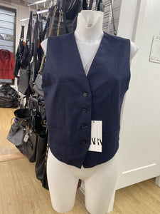 Zara pinstripe wool blend vest NWT L