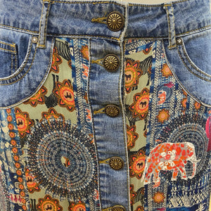 Desigual mixed fabric skirt 38