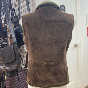 Vintage suede fur lined vest XS