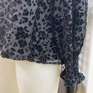 Parker velvet/sheer top S