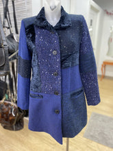 Load image into Gallery viewer, Desigual multi knit wool blend light coat 38
