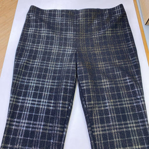 Maison Jules metallic plaid pull on pants XXL