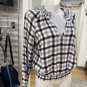 Cloth and Stone plaid top M