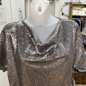 H Halston sequin front top NWT M