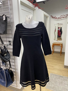 Eliza J ribbed/sheer stripes dress M