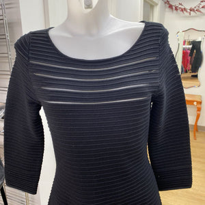 Eliza J ribbed/sheer stripes dress M