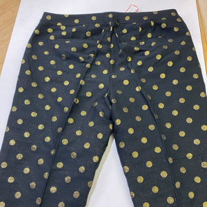 Talbots metallic gold polka dots pants 12