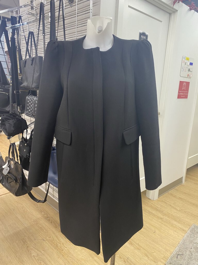 Zara collarless coat L