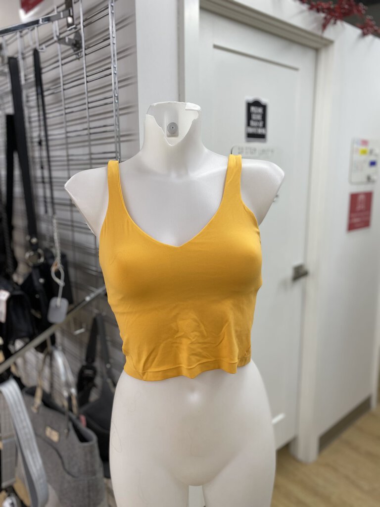 Lululemon crop tank w shelf bra 6