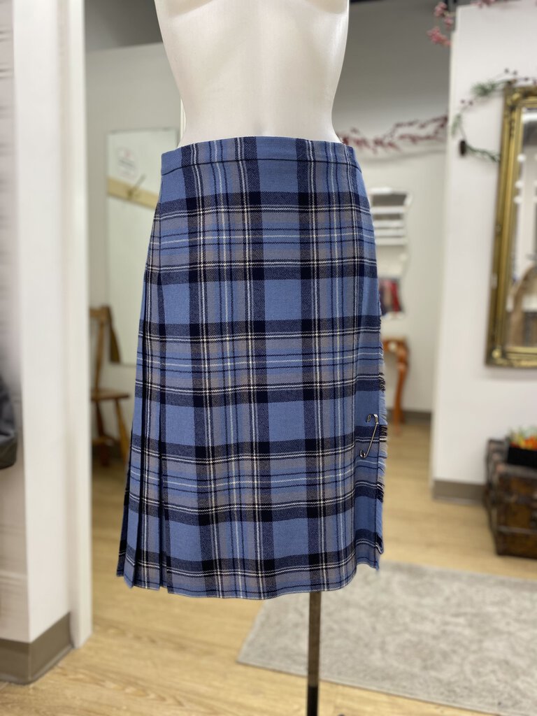 Vintage Wool Plaid pleated kilt skirt 16