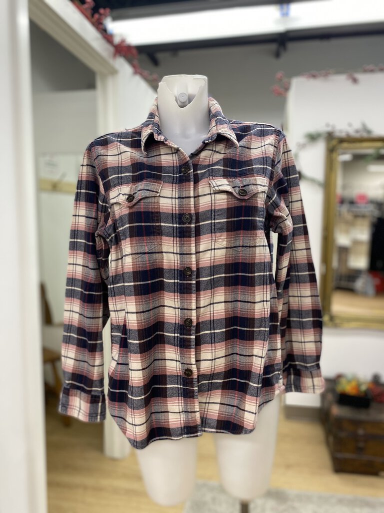 Tilley plaid flannel button up M