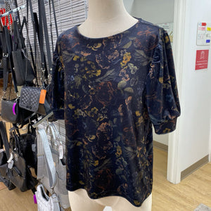 Contemporaine velour floral top S