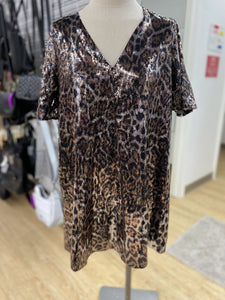 Zara animal print sequin dress S