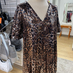 Zara animal print sequin dress S