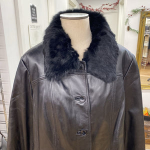 Danier fur trimmed lined coat 3XL