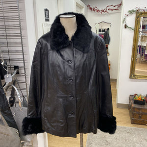 Danier fur trimmed lined coat 3XL