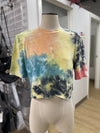 AFRM tie dye cropped top NWT M