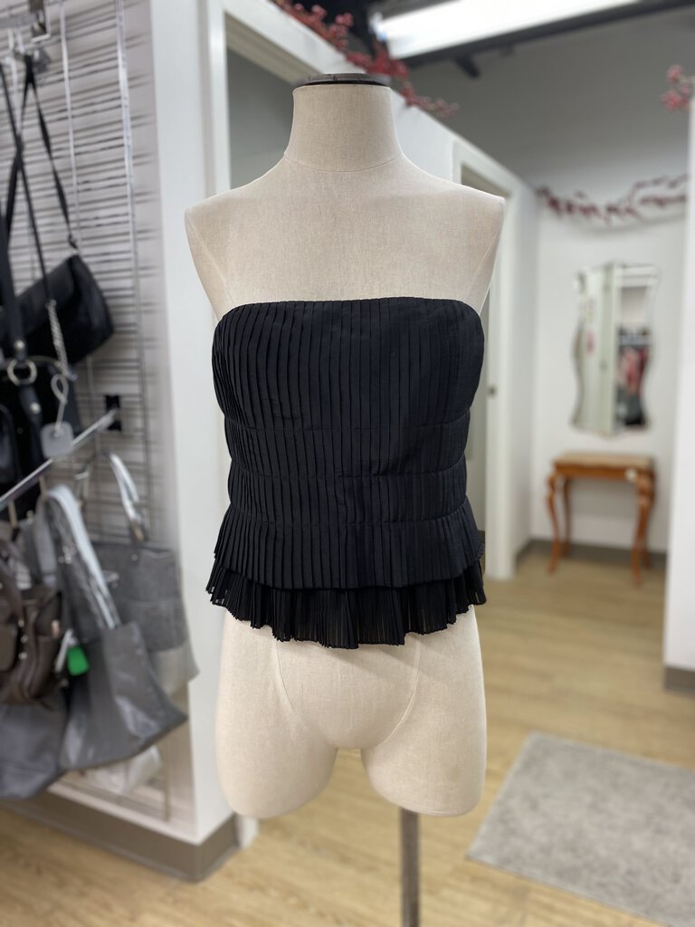 Simon Chang pleated strapless top 6