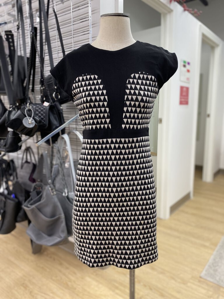 Eve Gravel knit panel dress M