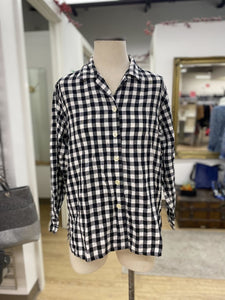 Talbots cotton/linen gingham top S