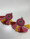 Raffia statement earrings