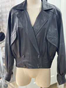 Vintage 80's leather jacket (Approx M)