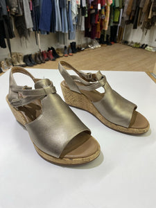 Clarks cork wedge sandals 8