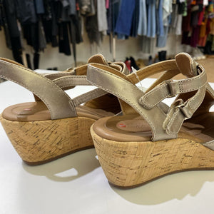 Clarks cork wedge sandals 8