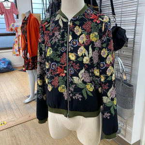 Zara floral bomber jacket S