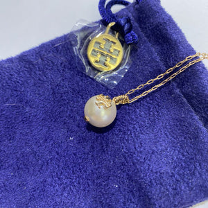 Tory Burch necklace w pearl pendant NWT