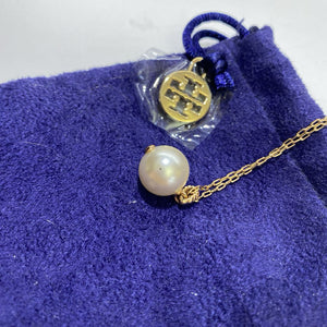 Tory Burch necklace w pearl pendant NWT