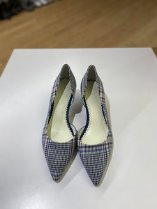 1901 plaid kitten heels 10