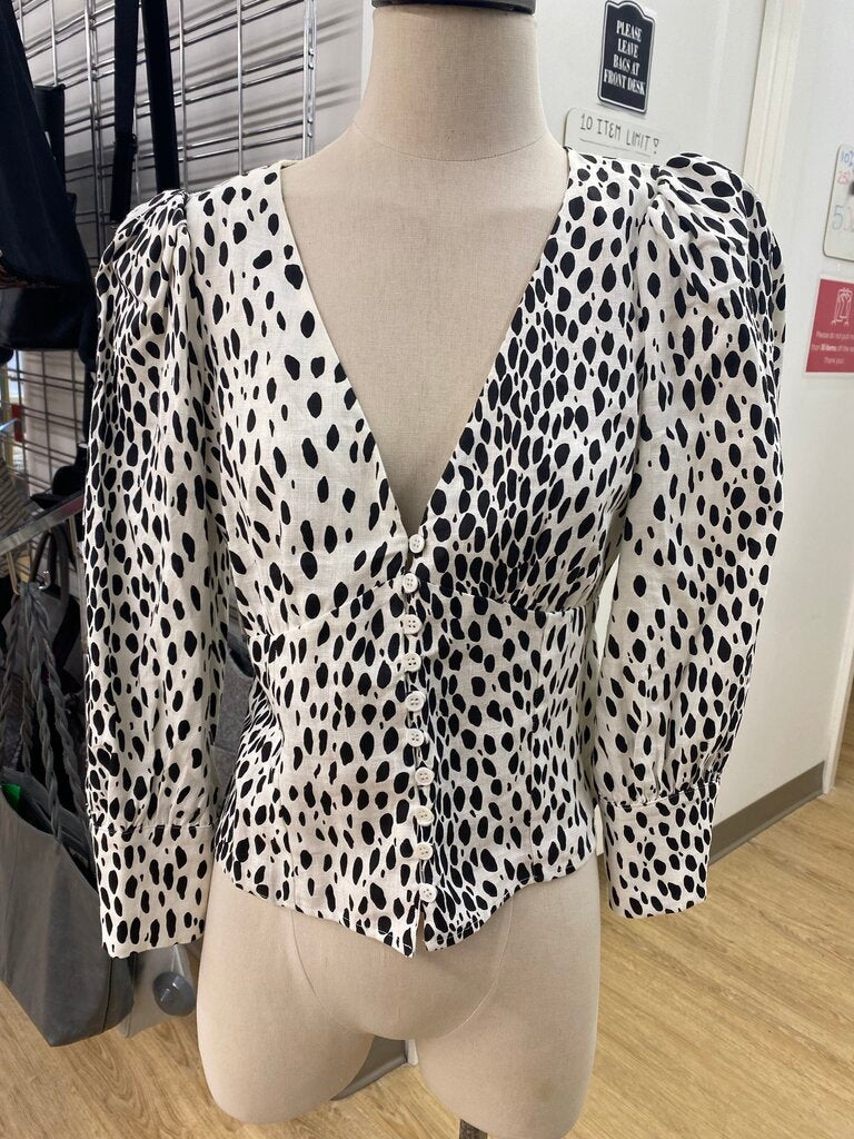 Reformation Finnegan Cheetah linen top NWT 8