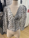 Reformation Finnegan Cheetah linen top NWT 8