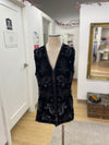 Vintage Velour Sequins Vest L