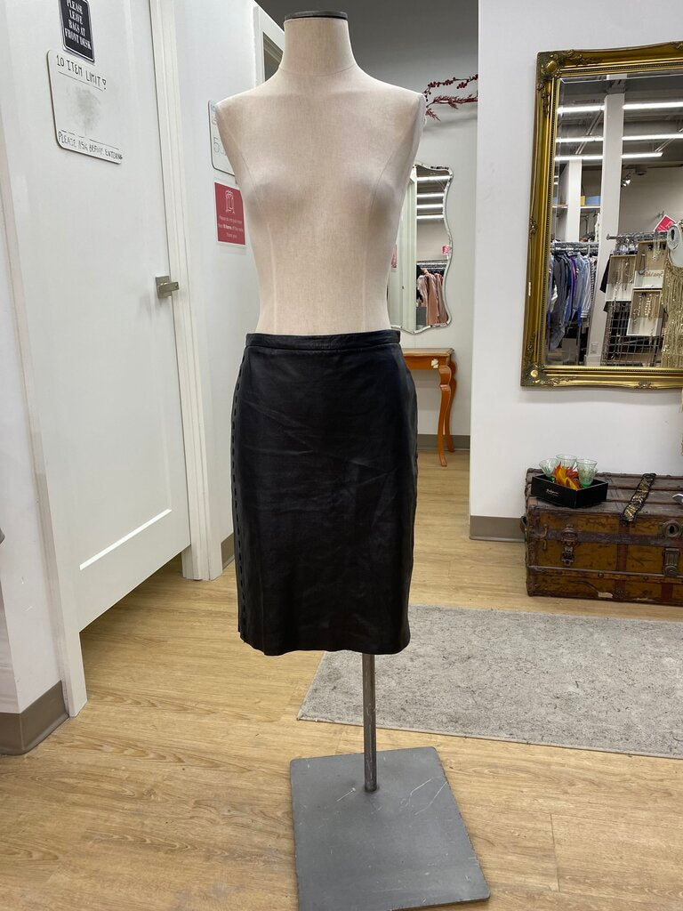 BCBG Max Azria Vintage Leather Skirt 4