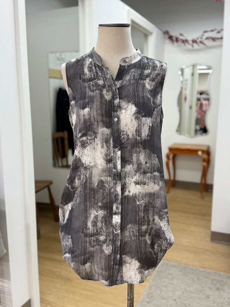 Eileen Fisher sheer sleeveless top/tunic S