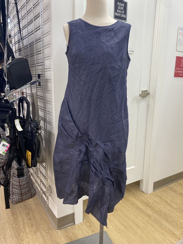 Veronique Miljkovitch linen cinched dress M (made In Canada)