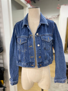H&M cropped denim jacket M