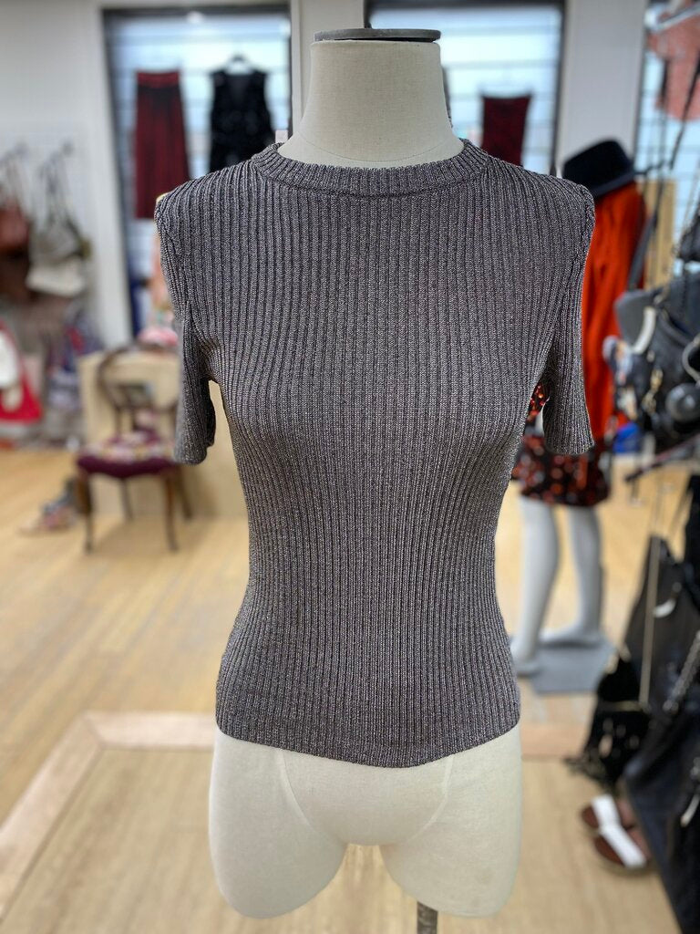 H&M metal fibre knit top S