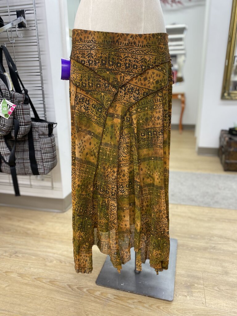 Tribal mesh overlay skirt L
