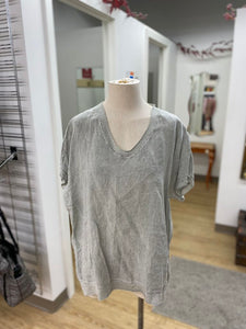 Saks fifth Ave metallic trim linen top XL
